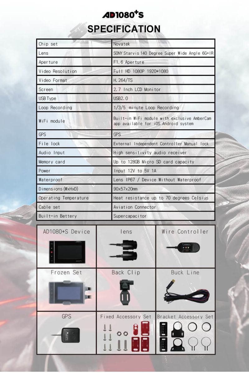 銨鉑AMBER AD1080+S產品規格與配件說明